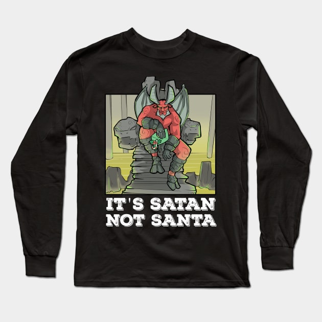 Satan Satanic Santa Claus Christmas Devil Gothic Occult Goth Long Sleeve T-Shirt by TellingTales